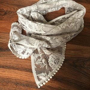 Gray Lace Scarf